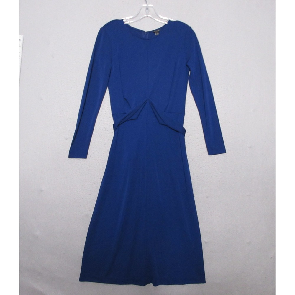 Ann Taylor Dress 6 Petite Blue Tie Waist‎ Long Sleeve Career Corporate NWT 2024